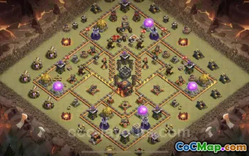 Top Anti 2 Stars TH10 War Base - Clash of Clans Link #25113