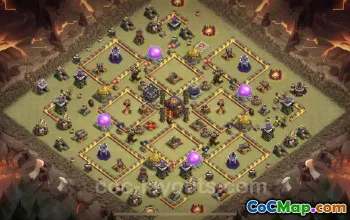 Top Anti 2 Stars TH10 War Base - Hybrid & Link (CWL) #25110