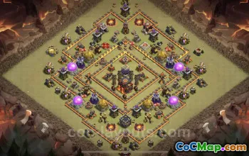 Top Anti 2 Stars TH10 War Base with Link - Clash of Clans #19915
