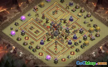 Top Anti 2 Stars TH10 War Base with Link - Legend League #19720