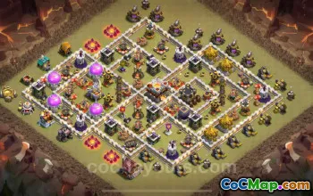 Top Anti 2 Stars TH11 War Base with Link - Clash of Clans #20453