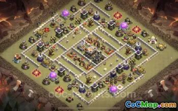 Top Anti 2 Stars TH11 War Base with Link - Clash of Clans #25252