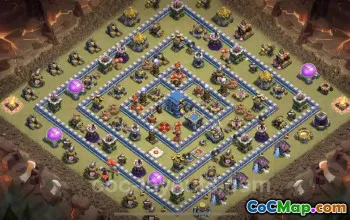 Top Anti 2 Stars TH12 War Base: Link & Electro Dragon Defense #20867
