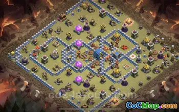 Top Anti 2 Stars TH12 War Base with Link - Clash of Clans #20597