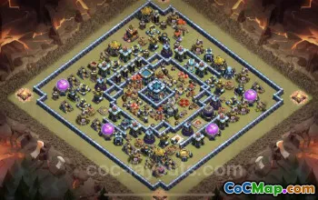 Top Anti 2 Stars TH13 Hybrid Base for CWL - Clash of Clans #21183