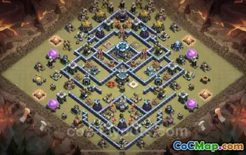 Top Anti 2 Stars TH13 War Base: Anti Air & Electro Dragon #25933