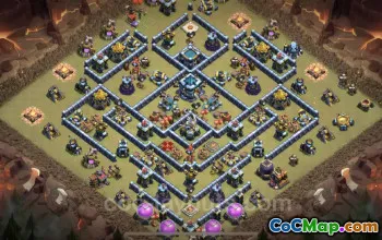 Top Anti 2 Stars TH13 War Base - Clash of Clans #21232