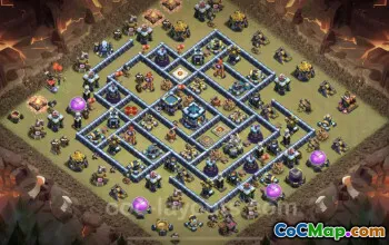 Top Anti 2 Stars TH13 War Base - Clash of Clans Links #25854