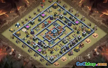 Top Anti 2 Stars TH13 War Base for Clash of Clans #25767