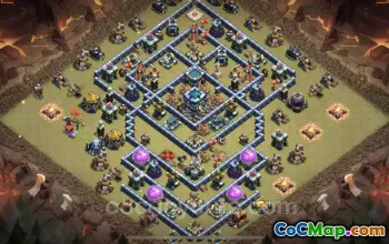 Top Anti 2 Stars TH13 War Base with Link - Clash of Clans #25844