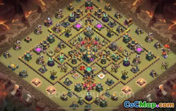 Top Anti 2 Stars TH14 War Base for Legend League Copy #21623