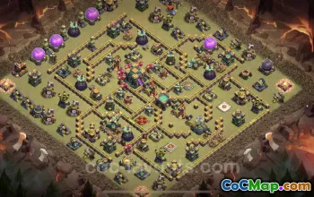 Top Anti 2 Stars TH14 War Base with Link for Clash of Clans #21524