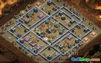 Top Anti 2 Stars TH14 War Base with Link for Legend League #26126