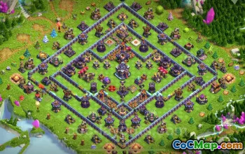 Top Anti 2 Stars TH15 Base - Hybrid Defense for COC #22010