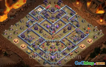 Top Anti 2 Stars TH15 War Base Copy with Link - COC #22035