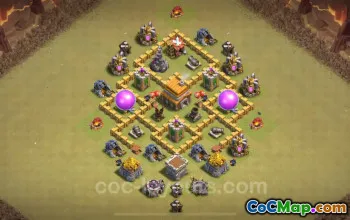 Top Anti 2 Stars TH5 Base 2024 - Best CWL Layout & Link #18183