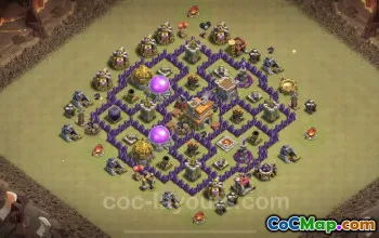 Top Anti 2 Stars TH7 CWL Base - Hybrid Base Link for COC #24064