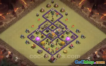Salinan Pangkalan Perang TH7 Anti 2 Bintang Teratas 2024 - Clash of Clans #18728