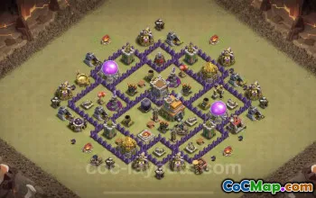 Top Anti 2 Stars TH7 War Base Link - Clash of Clans #18835