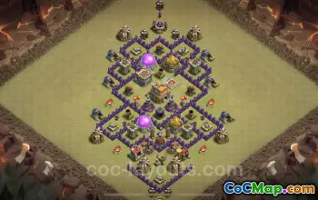 Pangkalan Perang TH7 Anti 2 Bintang Teratas dengan Tautan - Clash of Clans #18757