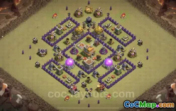 Top Anti 2 Stars TH7 War Base with Link - Clash of Clans #24224