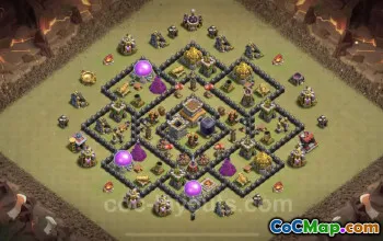 Top Anti 2 Stars TH8 Base - Clash of Clans Defense Copy #24586
