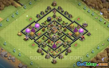 Top Anti 2 Stars TH8 Hybrid Base Link - Clash of Clans #19085