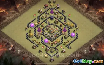 Top Anti 2 Stars TH8 War Base 2023 - COC Base Link #19214
