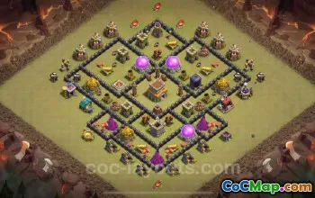 Top Anti 2 Stars TH8 War Base 2024 - Best Defense & Link #24414
