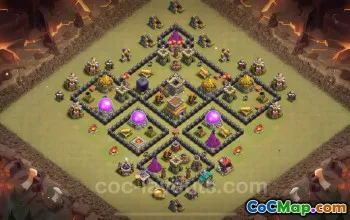 Top Anti 2 Stars TH8 War Base 2024 - Clash of Clans #24415