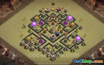 Top Anti 2 Stars TH8 War Base | Hybrid Defense with Link #24373