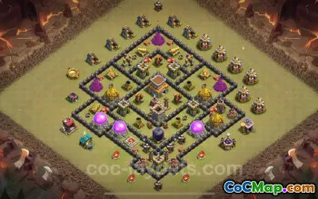 Top Anti 2 Stars TH8 War Base Link - Clash of Clans 2024 #19264
