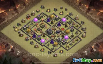 Top Anti 2 Stars TH9 War Base - Hybrid Layouts & Links #24707