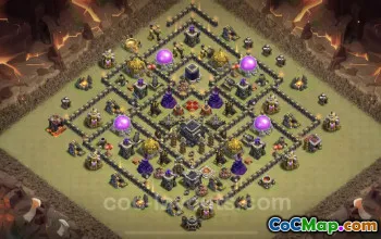 Top Anti 2 Stars TH9 War Base Link - Clash of Clans 2023 #19421