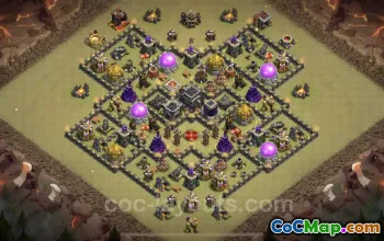 Top Anti 2 Stars TH9 War Base Link - Clash of Clans #24821