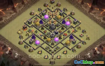 Top Anti 2 Stars TH9 War Base with Link – Clash of Clans #19604