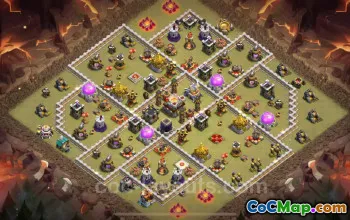 Top Anti 2 Stars War Base TH11 - Clash of Clans 2024 #20336