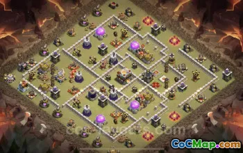 Top Anti 2 Stars War Base TH11 - Hybrid Defense Link #25368