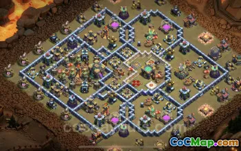 Top Anti-2 Stars War Base TH14 with Strategy & Link #26132