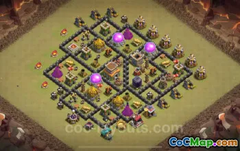Top Anti 2 Stars War Base TH8 - Hybrid CWL 2024 #24411