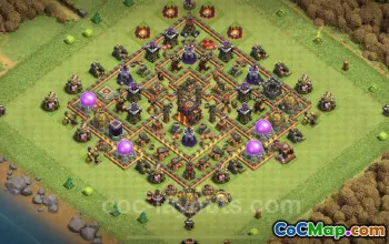 Top Anti-3 Star Hybrid Base for TH10 - Clash of Clans #25097