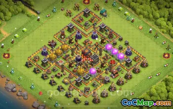 Top Anti 3 Star Hybrid Base TH10 - Clash of Clans #25072