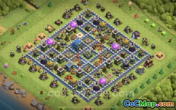 Top Anti 3 Star Hybrid Base TH12 for Clash of Clans #20827