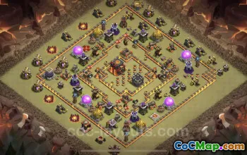 Top Anti 3 Star TH10 War Base Link - Hybrid COC Defense #25175