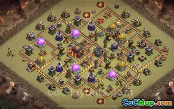 Top Anti 3 Star TH10 War Base with Link - Clash of Clans #24954