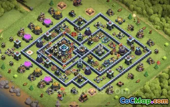 Top Anti 3 Star TH13 Base Copy with Link - Clash of Clans #25882