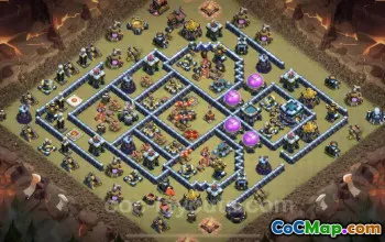 Top Anti 3 Star TH13 War Base with Link - Clash of Clans #25789