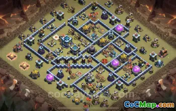 Top Anti 3 Star TH13 War Base with Link - Clash of Clans #25840