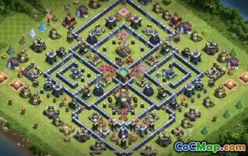 Top Anti 3-Star TH14 Base Link for Legend League in COC #21616