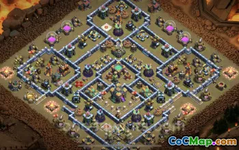 Top Anti 3-Star TH14 War Base with Link - Clash of Clans #26056